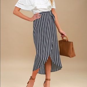 NWT Lulus Start Anew Midi Skirt
